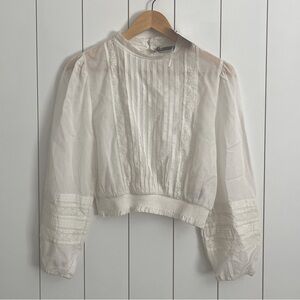 Zara Embroidered Peplum Blouse